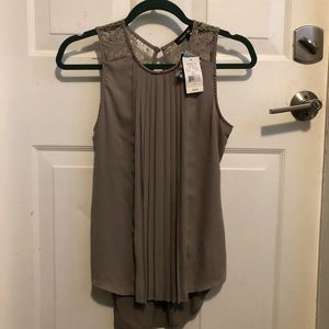 Heartsoul Mixed Media Pleated Front W/Lace Top